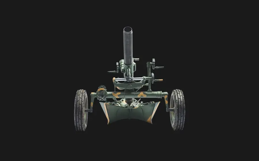 120 mm KYS-M120 havan, önden görünüm